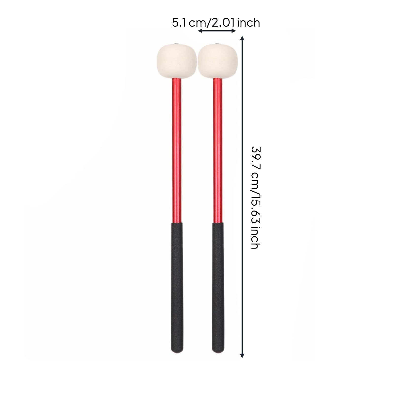 Maillets D'réglage Antidérapant Maillets Percussion Léger Mailloche pour Percussionnistes, Batteurs, Répétition, Rouge, style to 8