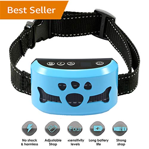 AHJDL Dog No Bark Collar with Smart Detection Vibration and Harmless Shock- Rechargeable