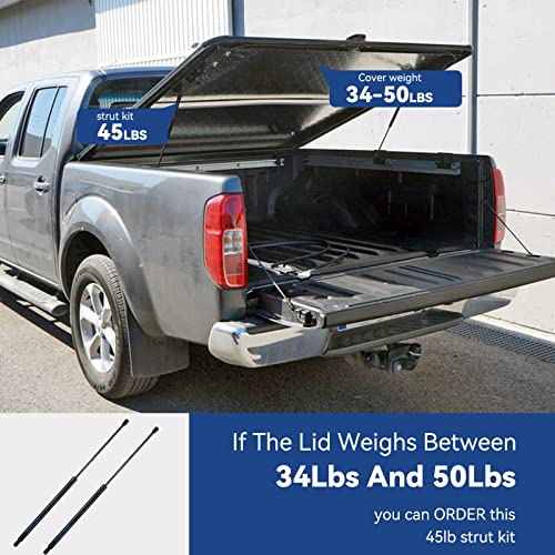 27 Inch 45 Lbs Gas Struts Spring Shocks Replacement Lift Supports For Undercover Bedcover Tonneau Cover, St270Ed1-45 St270P45Ez10 2Pcs Set #TOP2