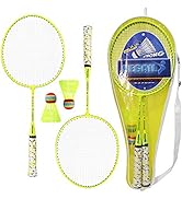 Lixada 1 Pair Badminton Rackets with Balls 2 Player Badminton Set Carbon Badminton Racquet Premiu...