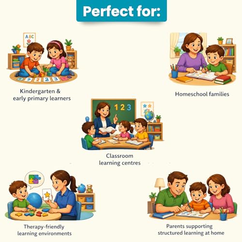 Image of Creative's Kids Pre-School Learning Kit,6-in-1 Pre-School Pack Ages 3-5,Alphabet,Numbers,Shapes & Colours,Puzzles & Card Games,Games for Cognitive Development,Homeschool & Special Needs Learning