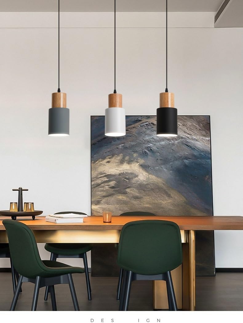 KEFA Not Hardwired Battery Operated Pendant Lighting, No Wires Black Battery Power Pendant Light/Ceiling Hanging Lighting Fixture Chandelier for Kitchen Island Dining Room Bedroom Bedside Hallway Fo