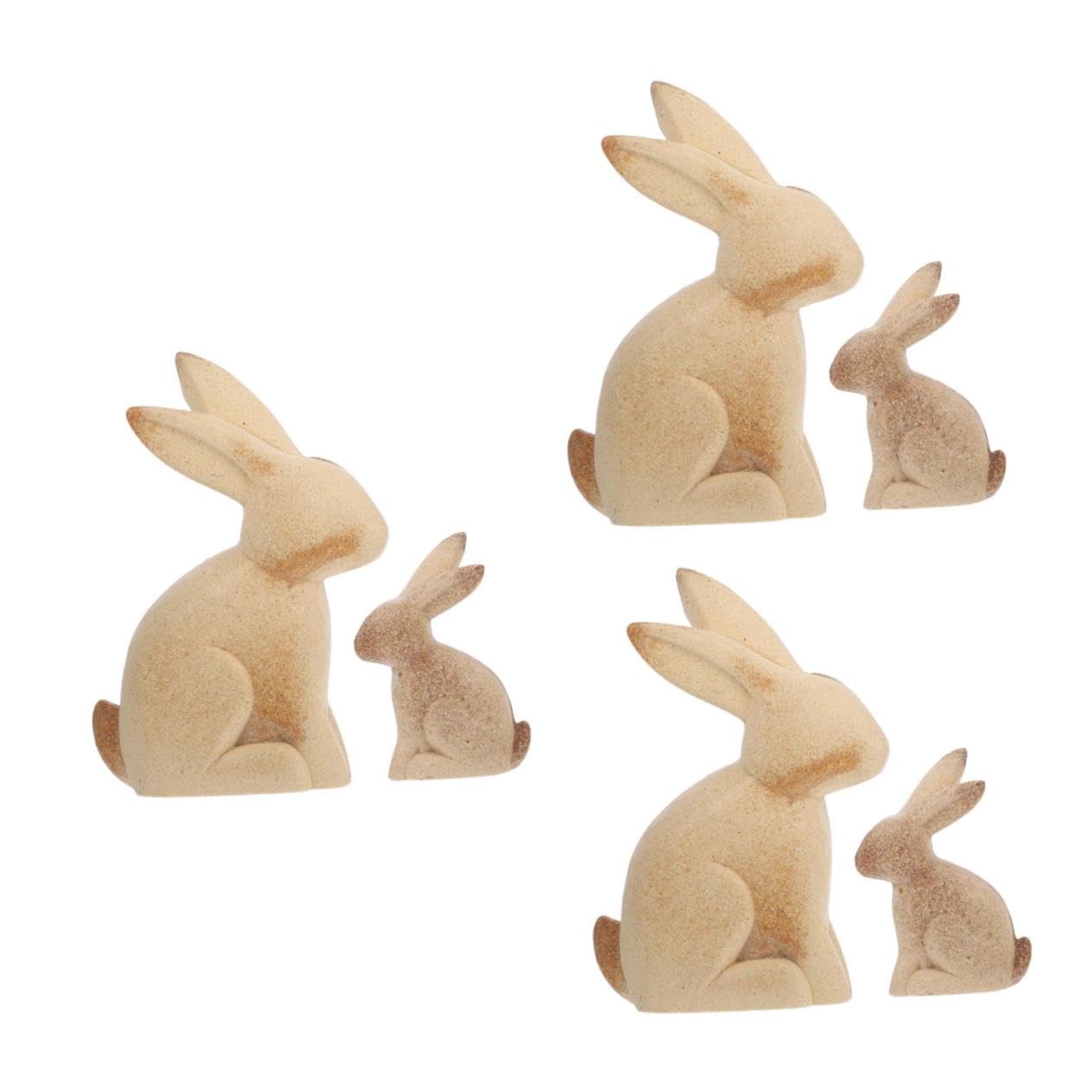 HOMSFOU 3 Paia Decorazione Legno Coniglio per Fai da Te Modello da Dipingere Legno Massello Adornamenti per Casa e Ufficio per Amanti Dei Lavoretti e Fotografia