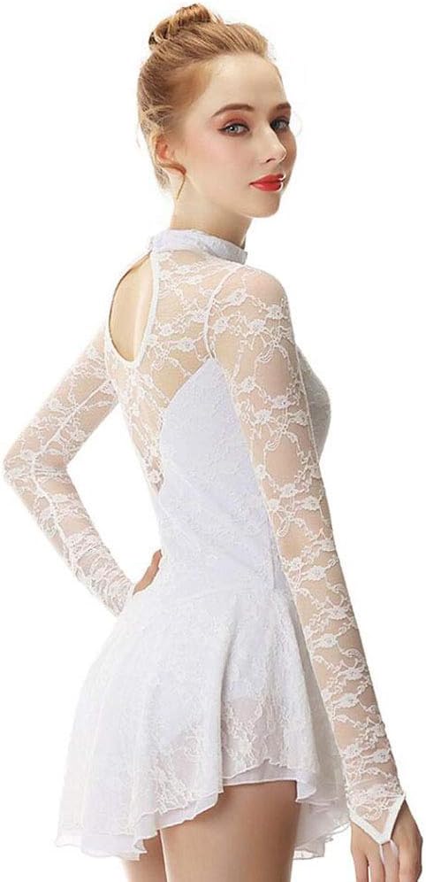 Lace Ice Skating Competition Suit High Collar Figure Skating Dress Ballet Leotard Skating Costume for Girls