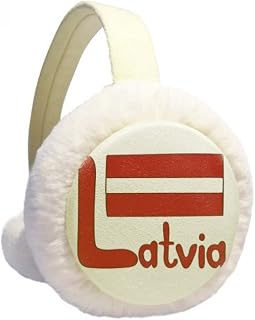 Protetor de orelhas de inverno com bandeira nacional da Letônia com padrão vermelho