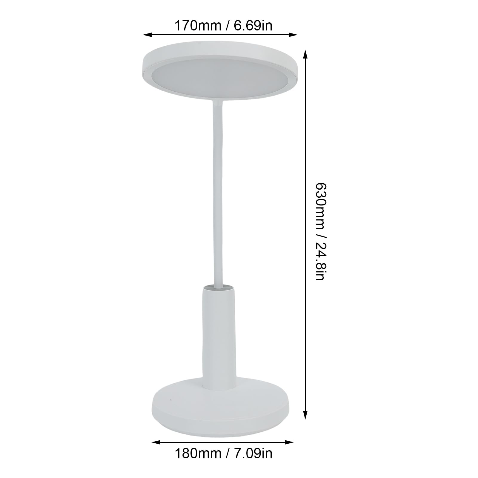 SEAFRONT Schreibtischlampe, ABS-LED-Tischlampe mit 350 Lm Breiter Beleuchtung, Wiederaufladbarem 4400-mAh-, Flexiblem Schwanenhals und Timer Zum Lesen, Lernen, Arbeiten, Schlafzimmer, Büro