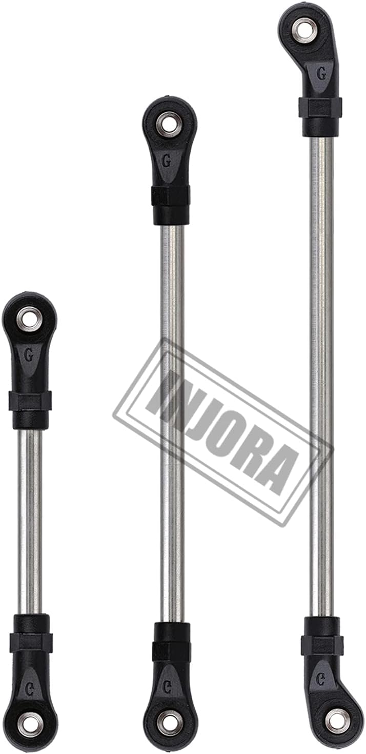 INJORA Stainless Steel Link Rod Linkage Plastic Rod End Set 312mm Wheelbase for 1/10 TRX4 RC Crawler Car : Toys & Games