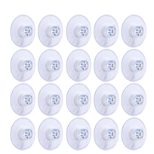Whaline 45mm Large Suction Cup PVC Plastic Sucker Pads Without Hooks, 20 Packs Clear
