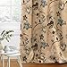 H.Versailtex Classical Vintage Floral Pattern Thermal Insulated Blackout Room Curtains with Antique Grommet, 1 Panel, W40 x L63 inch - Brown & Taupe & Aqua Floral
