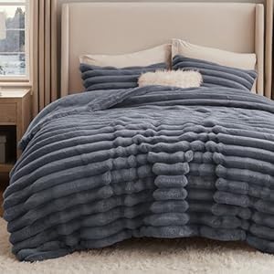 Bedsure Faux Fur Queen Comforter Se...