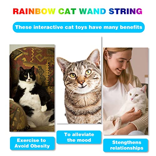 image for M JJYPET Cat Wand Toys Interactive Kitten Toys for Indoor Cats Colorfu