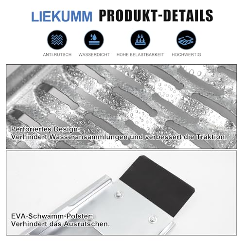 LIEKUMM 2X Auffahrrampe, 440kg Tragkraft Stahl Motorrad Rampe, 151 cm Auffahrrampe für Anhänger, Auto, Garage, Elektromotorrad, ATV, Werkstatt, Lager, Laderampe Motorrad