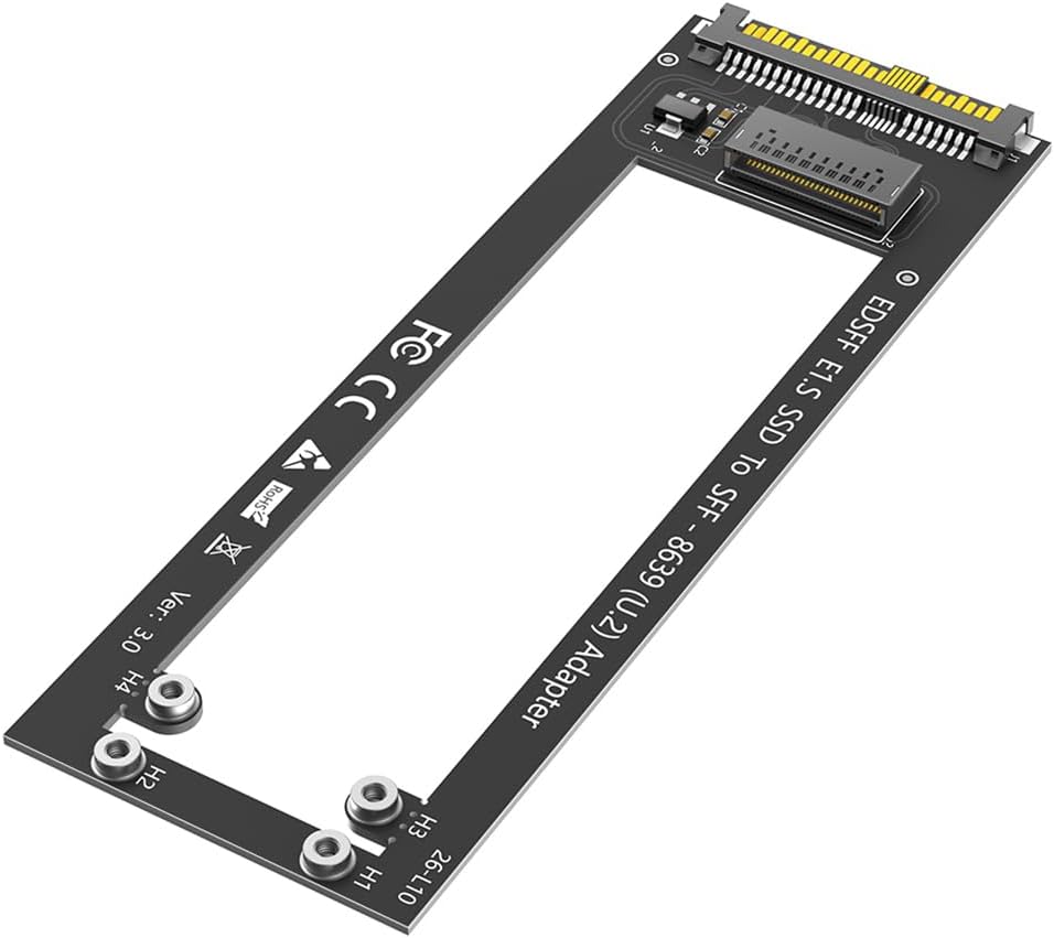 JMT Updated ED SFF E1.S to U.2 SFF-8639 Adapter Card 1U GEN-Z EDSFF Short SSD E1.S Carrier Support Only 9.5mm 15mm 25mm E1.S SSD