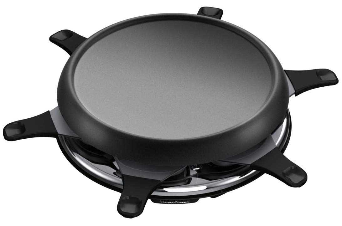 Moulinex Accessimo Raclette Plancha Crêpier 6 Coupelles Noir 3 Fonctions RE151812