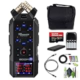 Zoom H6essential Handy Recorder 6-Track 32-Bit Float Portable Audio Recording (2024 Model) Stereo Microphones, 4 XLR/TRS Inputs, USB Audio Interface, for Musicians, Podcasters and Filmmakers Bundle