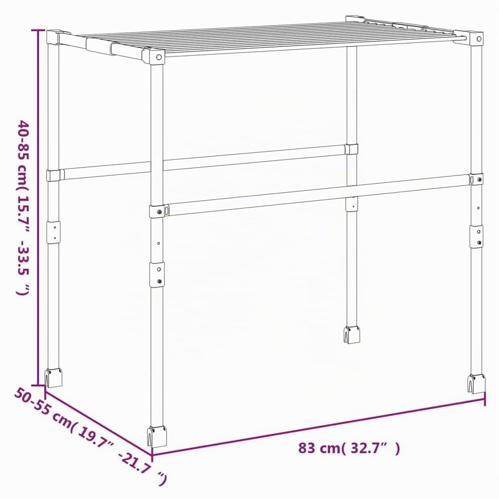 vidaXL Stendibiancheria 83x(50-55) x(40-85) cm in Alluminio