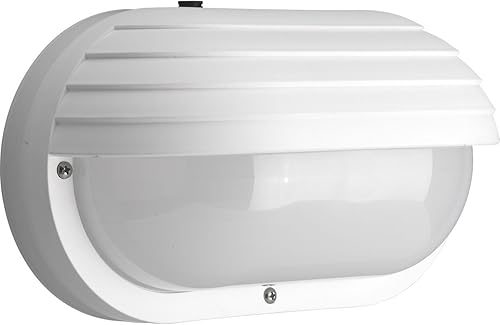 progress lighting p733930eb 2-Light no metálicos o soporte de techo integral de pared ovalado fotocélula, color blanco progress lighting p733930eb 2-Light no metálicos o soporte de techo integral de pared ovalado fotocélula, color blanco