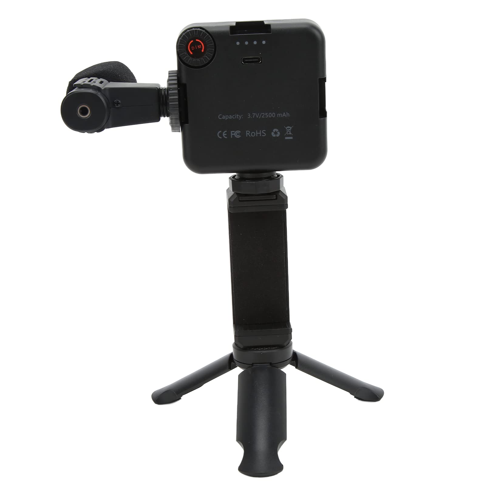 Kit Profesional de Estudio Vlog para Teléfono Inteligente con Micrófono de Luz de Relleno para Trípode para Sesión de Cámara, Equipo de Vlogging Portátil para Creadores de Contenido
