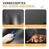 HiPetpy Hunde Autoschondecke Rückbank, 7-lagiges PU-Leder, 100% wasserdicht, Rücksitzverlängerung mit Hartboden für Hunde, Belastbar bis 204 kg, rutschfeste Hängematte für Auto, SUV, Kombi (Schwarz)