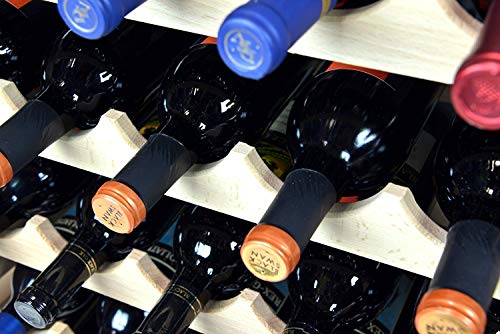 Modular Wine Rack Pine Wood 32-96 Bottle Capacity Storage 8 Bottles Across Up To 12 Rows Stackable Newest Improved Model (48 Bottles - 6 Rows) #TOP5
