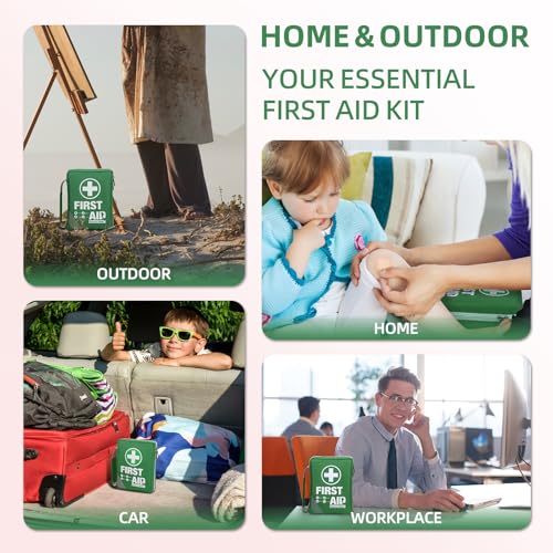 General Medi First Aid Kit -Compact First Aid Bag(175 Piece) - Reflective Bag Design- Includes Instant Cold Pack,Emergency Blanket For Home, Office, Vehicle,Camping, Workplace & Outdoor - 6