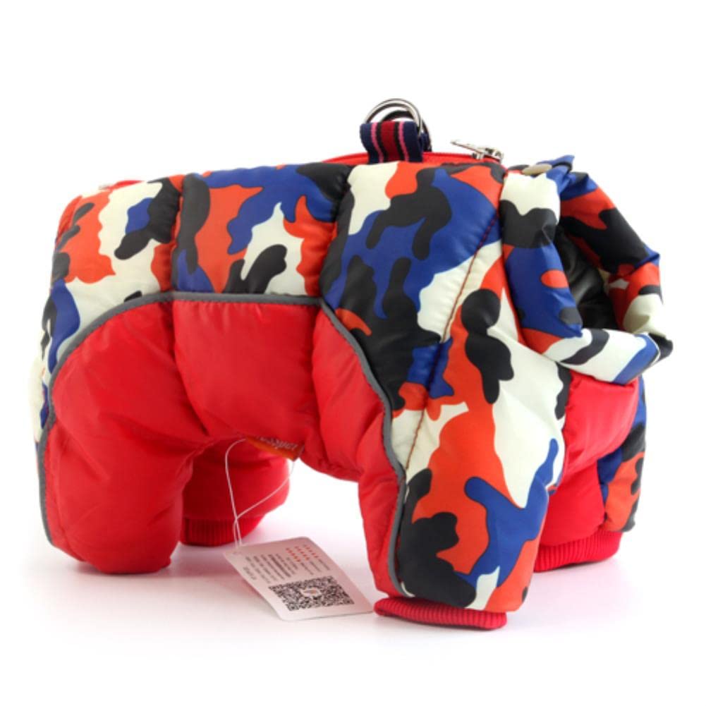 Vêtements de chien chauds avec bandes de réflexion pour Bouledogue Français rouge 3XL