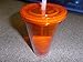 BPA-Free 16 Ounces Acrylic Tumbler with Straw, Double Wall, Citrus Orange