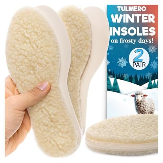 TULMERO 2 Paare Lammfell Einlegesohlen - Wärmesohlen für Schuhe, Einlagen Warm, Felleinlagen, Thermosohlen aus Wolle und Latexschaum, Wintersohlen - Größe 41