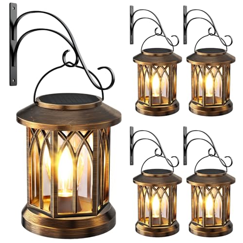 TuyLuxe Solar Lantern Outdoor Lights 4 Pack