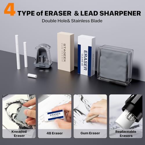 Conjunto de lápis mecânicos artísticos de 35 peças com capa, 0,5 0,7 0,9 2,0 lápis de desenho de met