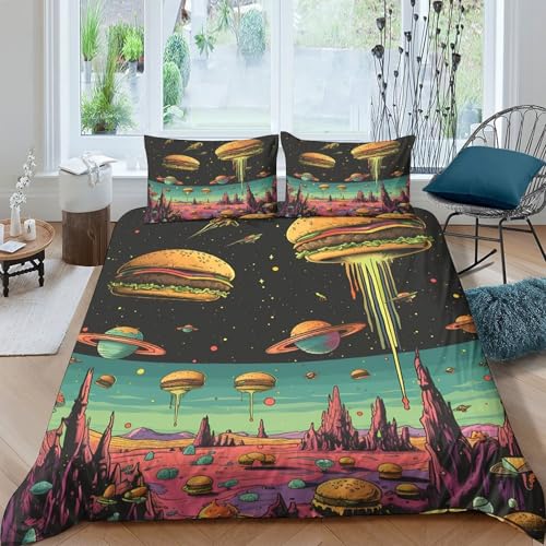Housse de couette bourdon imprimé 3D parure de lit microfibre 200x200 cm fermeture éclair - 4