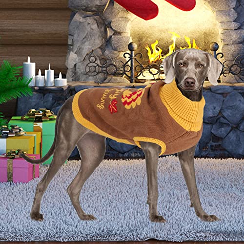 Yuepet Thanksgiving Dog Sweater With Turkey Pattern, Classic Knit Pullover Dog Clothes With Leash Hole Suitable For Medium Dogs (Sm) #TOP7