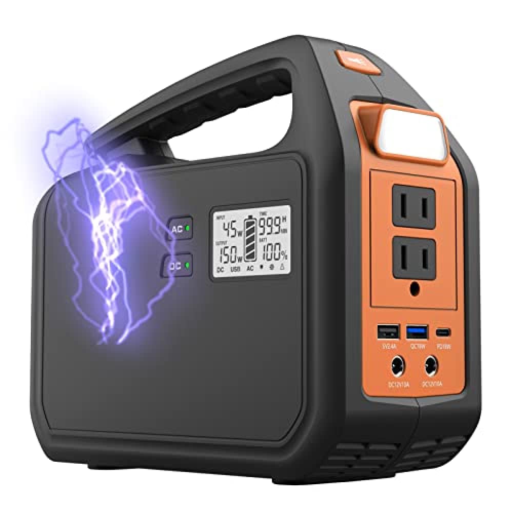 LGWG Battery Pack Portable Generator,42000 MAh Outdoor Solar Rechargeable Emergency Portable Power Supply 150W AC DC Type Inverter Power Supply, Outdoor Power Station for Travel Camping Emergency