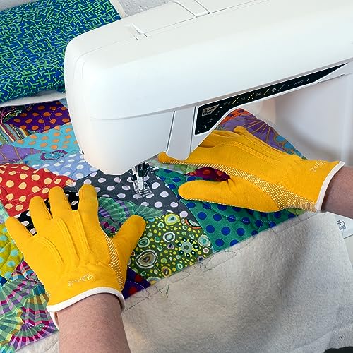 Gants de matelassage machine Dritz jaune L contre la fatigue des mains