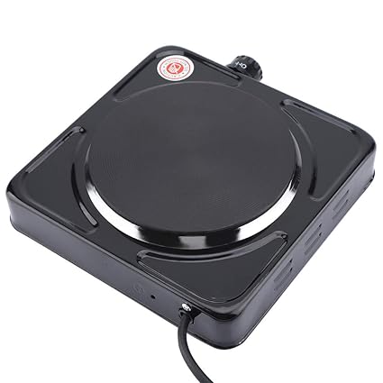 Electric Cooktop, Electric Hot Burner Milk Fast Heating Coffee 1000W with Temperature Control for Office for Dorm for Home(Black, European Standard 220V)