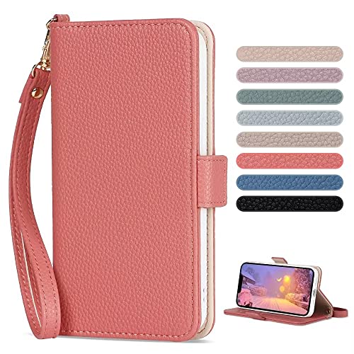 Acclink iPhone 14 ケース 手帳型 おしゃれ スマホカバー かわいい iPhone14 ケース 手帳型 男と女 アイフォン14 携帯カバー アイフォン薄型 携帯ケース iPhone14 カバー ストラップ付き ストラップ 財布型 アイフォン14 保護ケース 高級PUレザー 横置き機能 マグネット式 全面保護 ストラップ通し穴（iPhone 14ダークピンク)