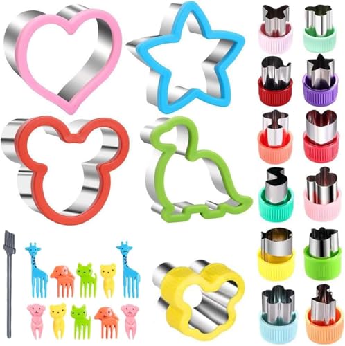 La Mejor Selección de Moldes para niños , tabla con los diez mejores. 42 Cortador De Sándwiches, Cortadores De Sandwich Para Niños, Cortadores Para Lunch Niños, 28 Piezas De Molde De Tostadas De Dibujos Animados, Horquilla De Fruta,Juego De...