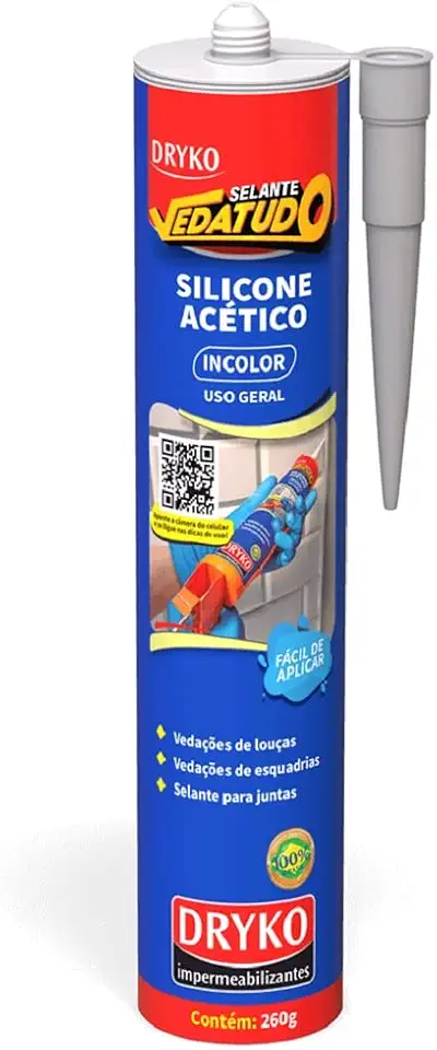 Adesivo Silicone Acetico Transparente DRYKO 260G Vedatudo