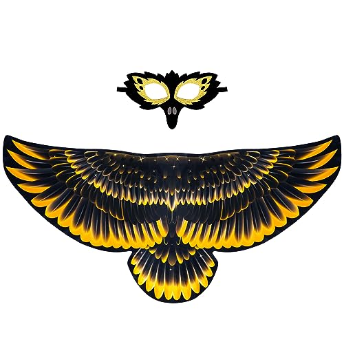Creatoy Bird-Costume for Kids Eagle-Wings Parrot Costume Hawk Owl Dress Up for Boys Girls Party Halloween Favors Gifts Toys