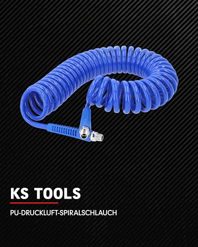 Druckluft Spiralschlauch KS Tools 8m PU Schlauch Ø 6mm mit Knickschutz