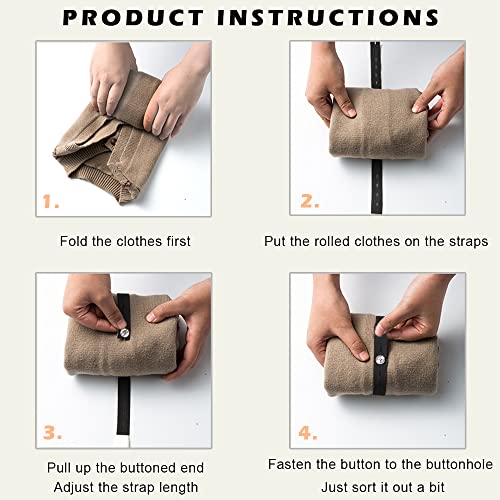 LELE LIFE 30 Stück Kleideraufbewahrung, elastisches Band, verstellbarer Kleideraufbewahrungsgurt mit Knopflöchern, Reisegepäck, platzsparend, Schubladenschrank-Organizer, weiß