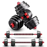 BCBIG Adjustable-Dumbbells-Sets,Free Weights-Dumbbells Set of 2 Convertible To Barbell A Pair of Lightweight for Home Gym,Women and Men Equipment