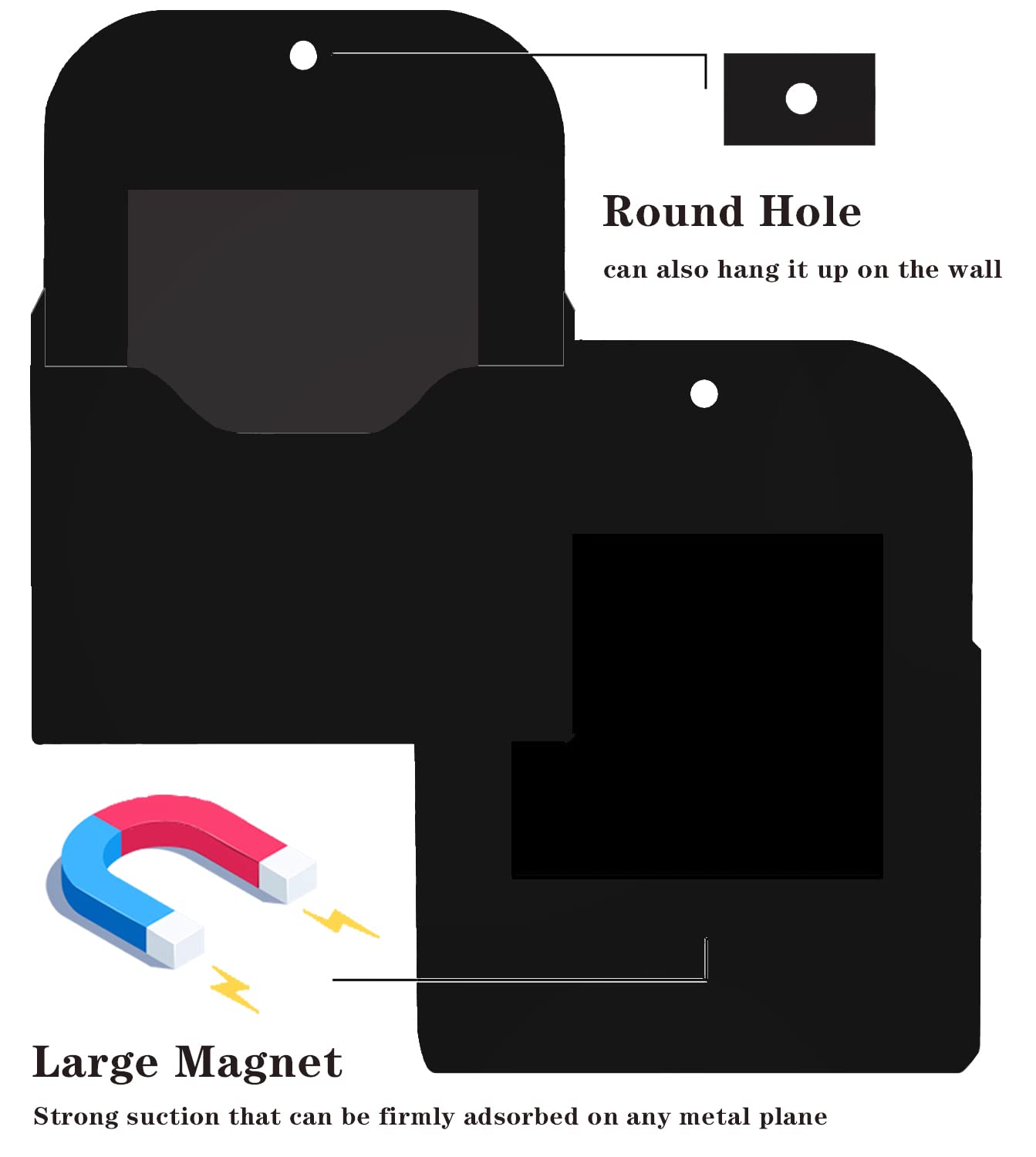 2 Pack Magnetic File Holders - A4 Size Paper Organizer For Fridge, Whiteboard, Or Metal Locker, Black PP-851092