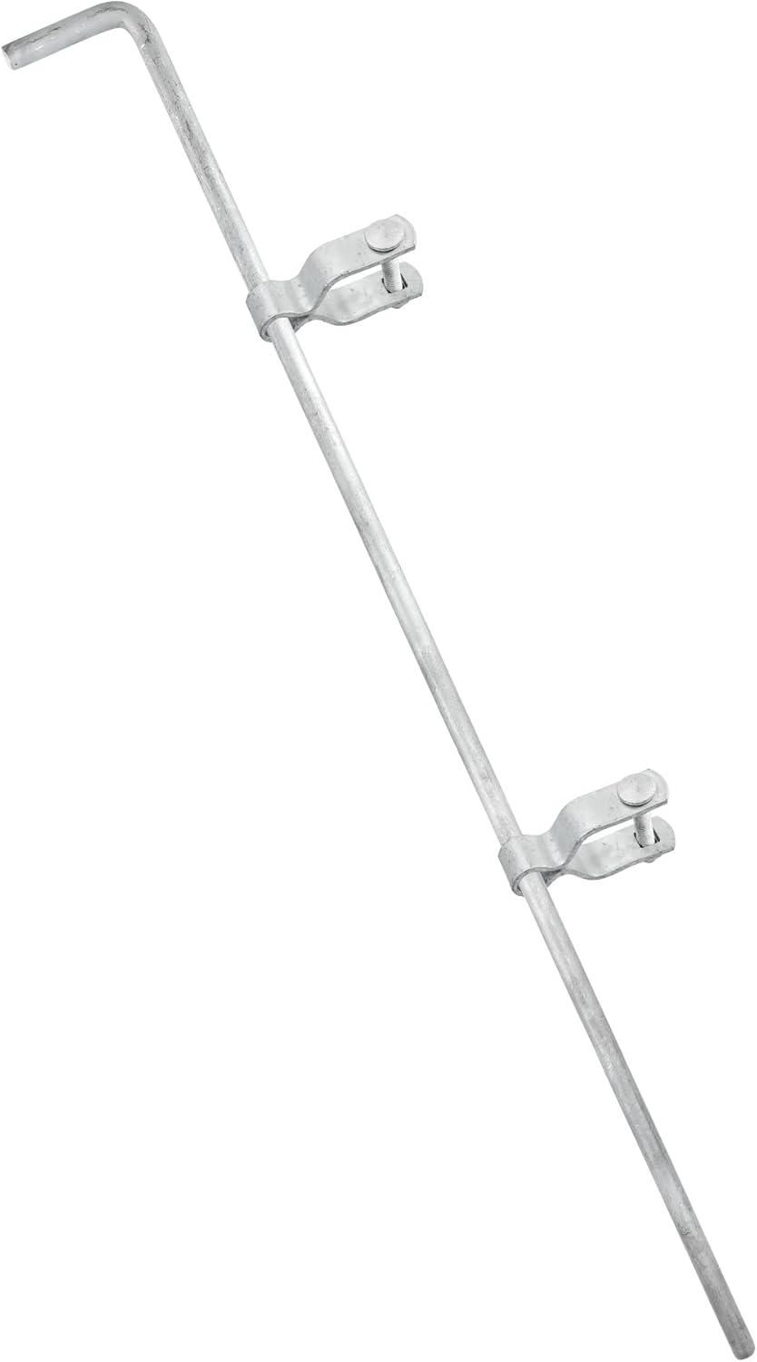 KINNAN 1-3/8" x 32" Gate Drop Rod Kit for Chain Link Fence, Heavy Duty Gate Cane Bolt for Single or Double Gate, Galvanized Steel Drop Rod, Chain Link Fence Parts, Easy to Install, Durable, 1 Pack