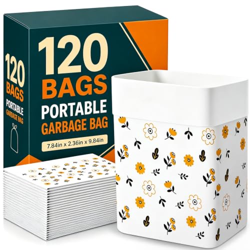 120 Pcs Car Garbage Bin Bags, Waterproof Seal Disposable Car Trash Bags