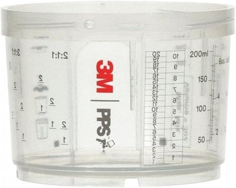 Vasos para pistola pulverizadora 3M PPS 2.0, 26115, mini, 6 onzas, muebles, paquete de 2 | Úselo con pistola de pintura y tapas y revestimientos PPS 2.0 para pintar automóviles; Casa y más