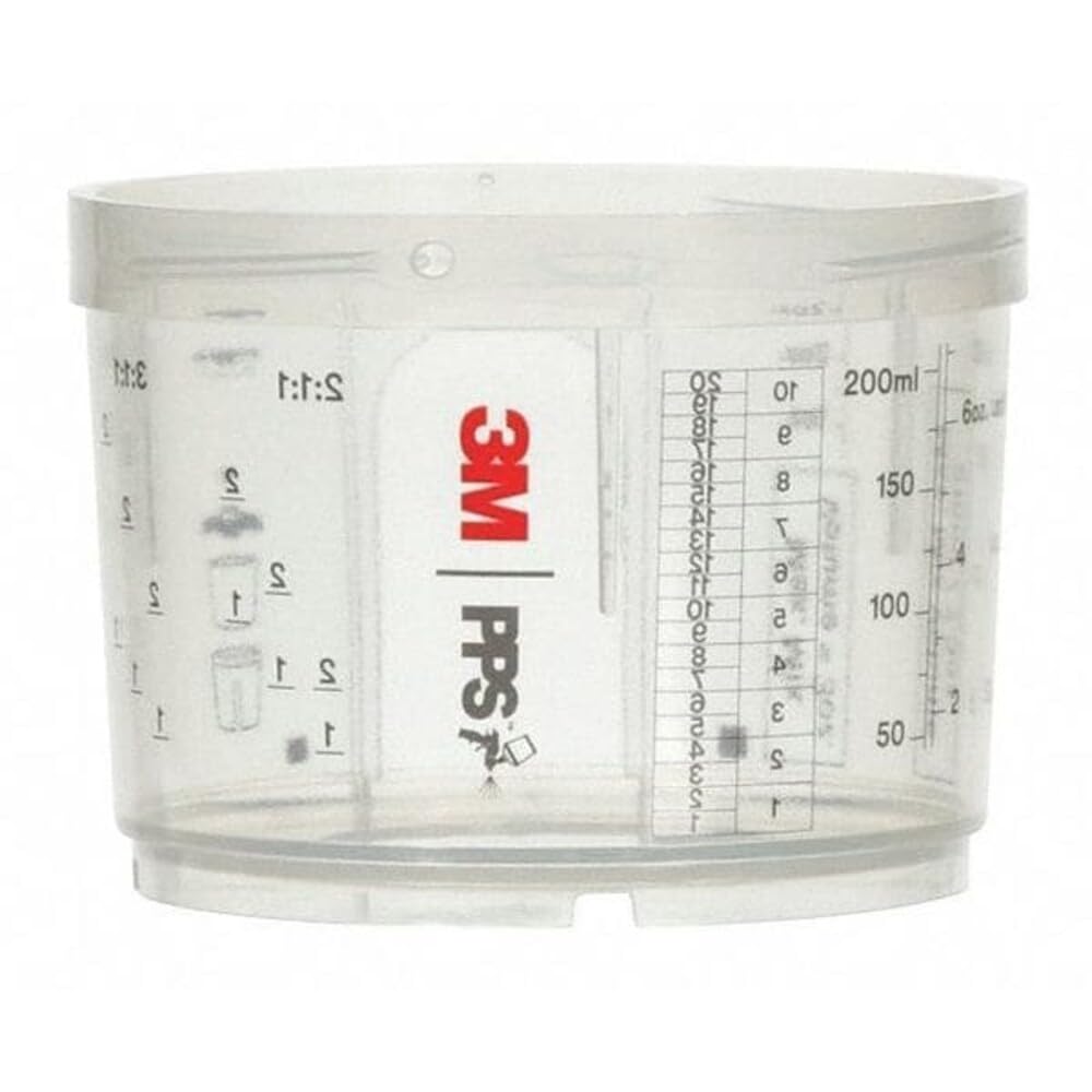 3M PPS 2.0 Spray Gun Cups, 26115, Mini, 6 Ounces, Use with Paint Gun and PPS 2.0 Lids and Liners to Paint Cars, Furniture, House and More, 2 Pack