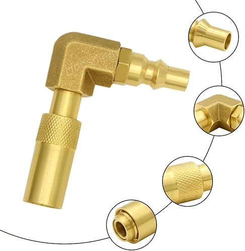 Miniatura 7 de Hooshing Adaptador de codo de propano de 38 pulgadas, adaptador de propano macho para conversión de baja presión para parrilla de camping de mesa