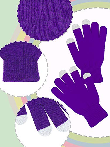 Image of Pangda 12 Pairs Winter Touch Screen Gloves for Men Women Stretch Knitted Texting Gloves Warm Windproof Solid Color Mittens
