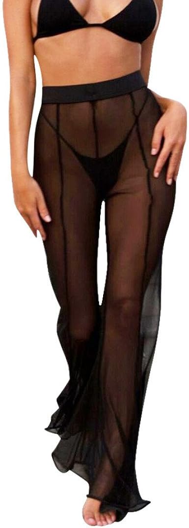WannaThis pantalones Cargo de malla transparente para mujer, pantalón de  chándal de retales, holgado, de cintura alta, color negro|Pants \u0026 Capris| -  AliExpress